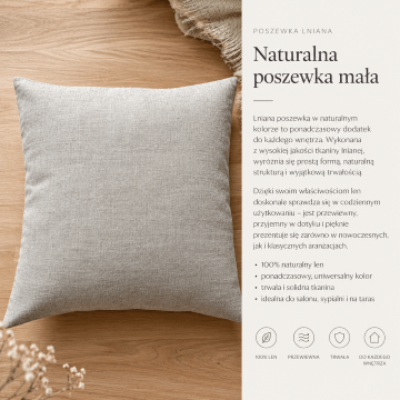 Lniana naturalna poszewka